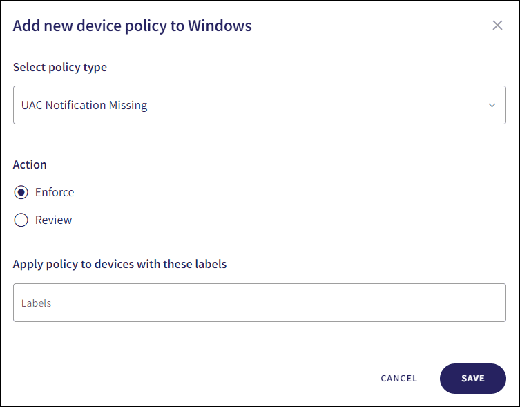 Add new UAC Notification Missing policy