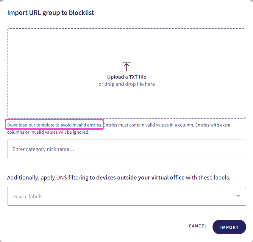 Import lists with CSV