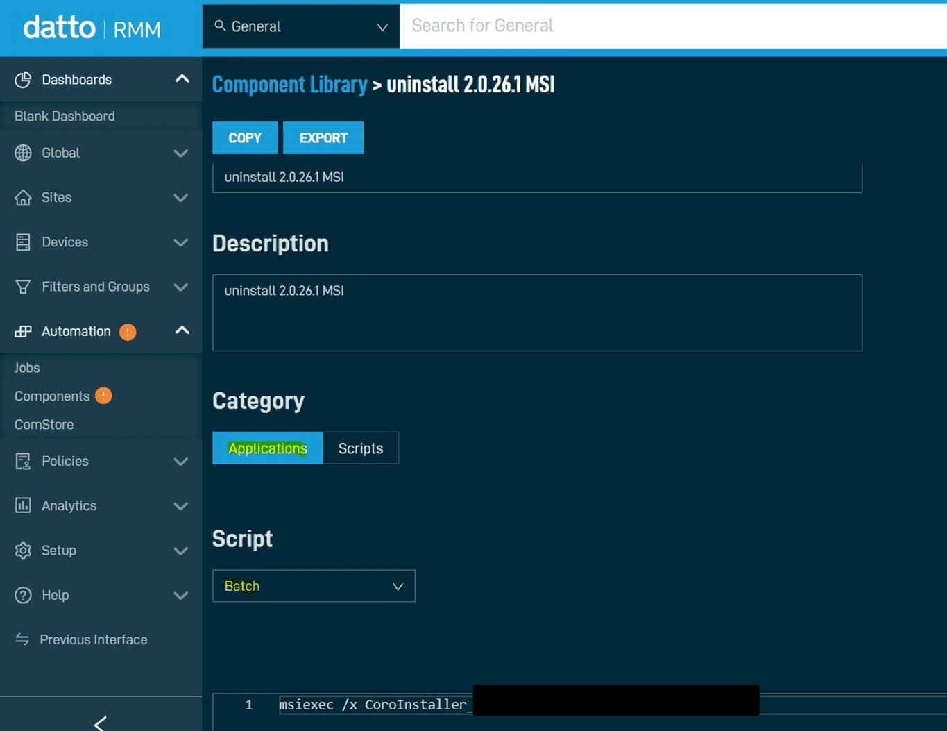 Deploying Coro with Datto RMM