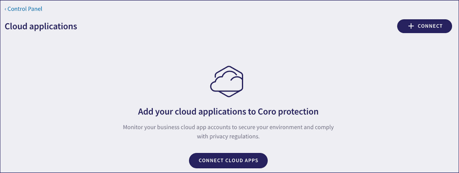 Cloud applications screen