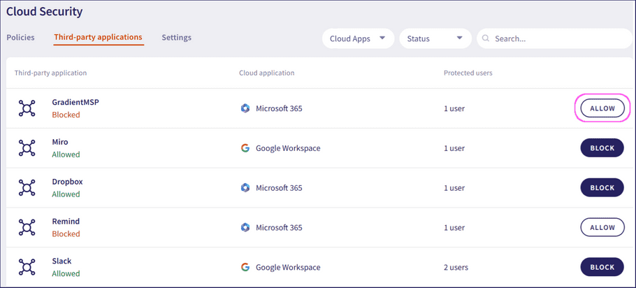 Third-party applications