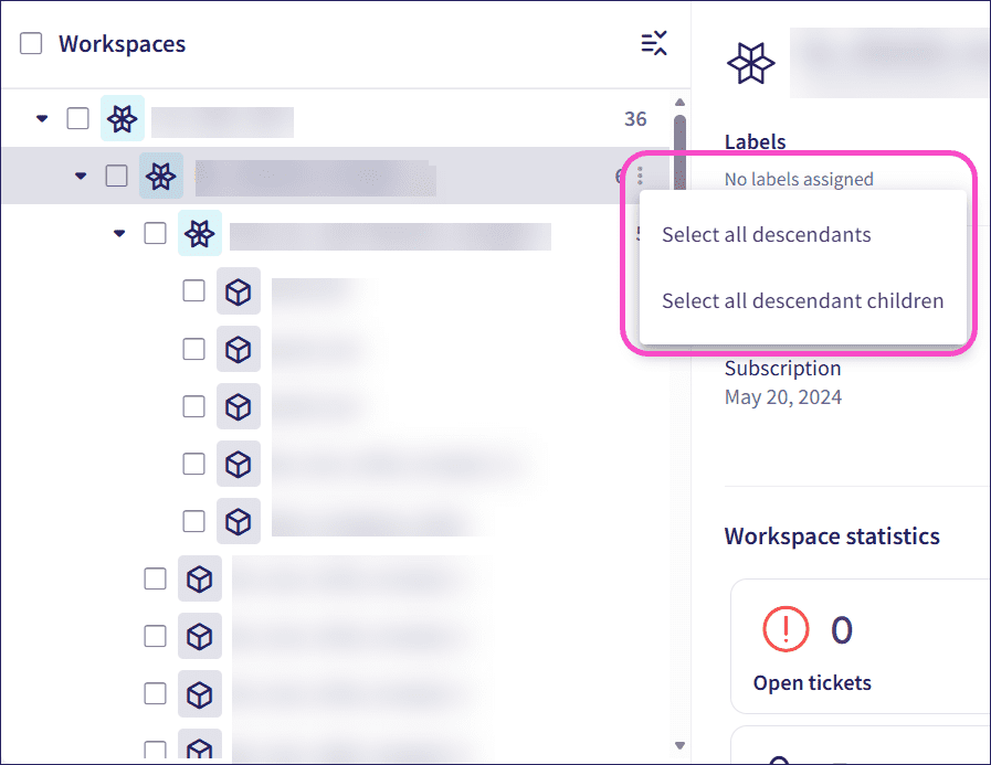 Hierarchy view channel bulk