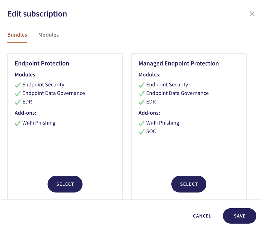 Edit subscriptions