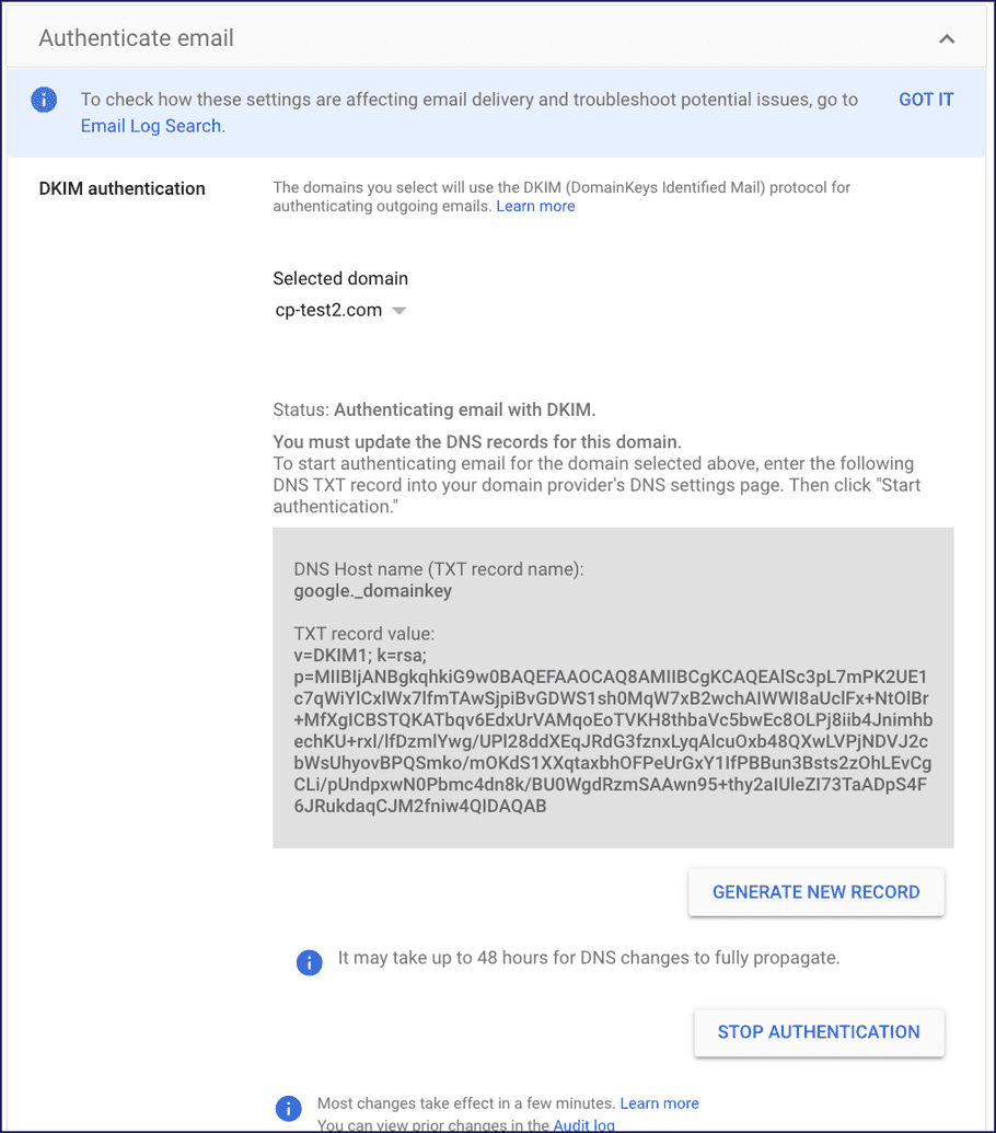DKIM record details