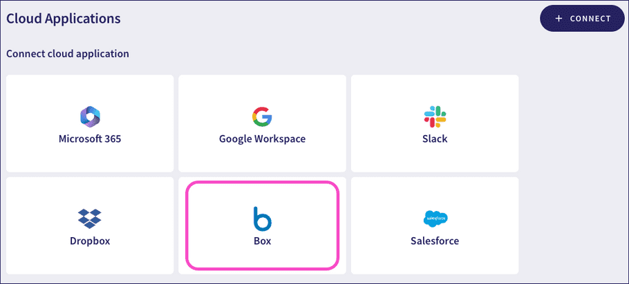 Cloud apps screen