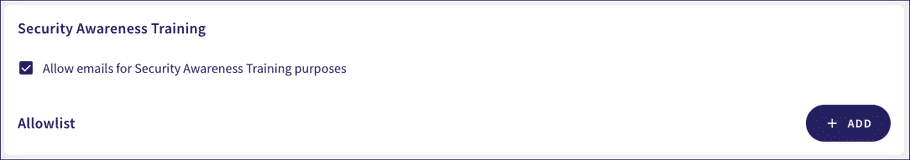 Security Awareness Training allowlist