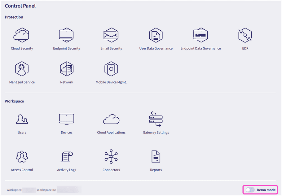Demo mode toggle