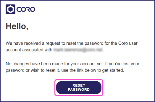 Reset password email