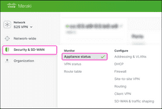 Configuring a site-to-site VPN tunnel with Coro Network and Cisco Meraki