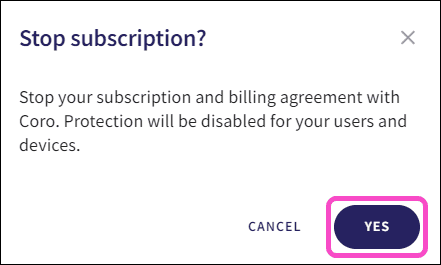 Stop subscription