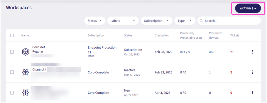 MSP Actions