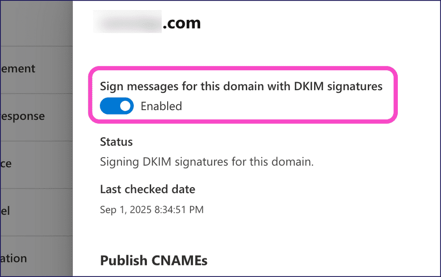 Microsoft Defender - enable DKIM signing