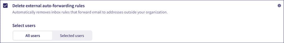 Auto-forwarding blocking user selection