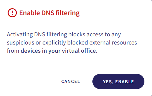 Enable filtering confirm