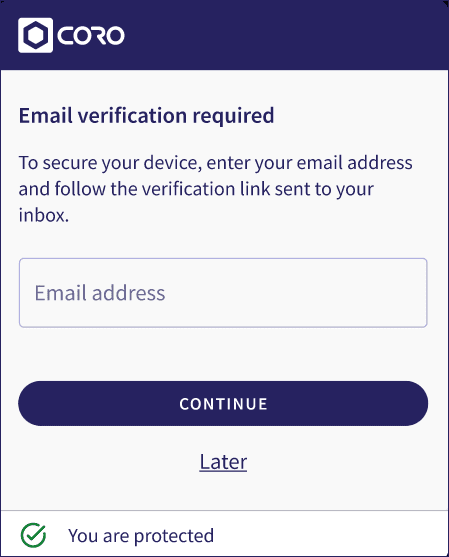Verify email