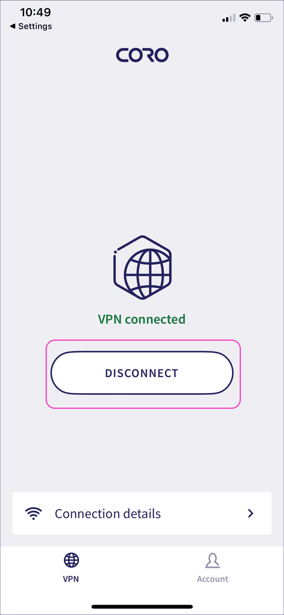 Disconnect vpn