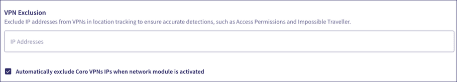 VPN exclusion setting