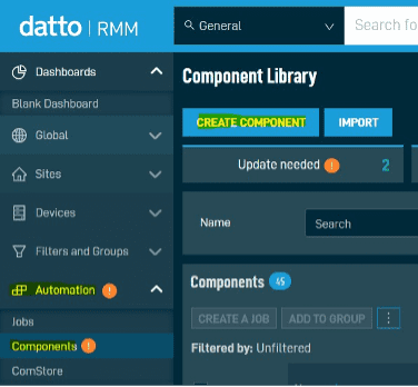 Create new Datto component