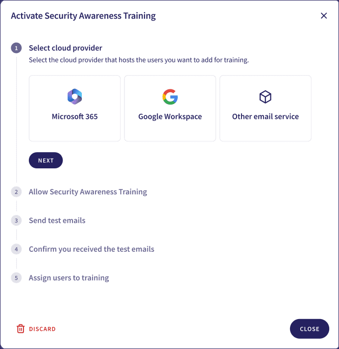 SAT activate dialog step 1