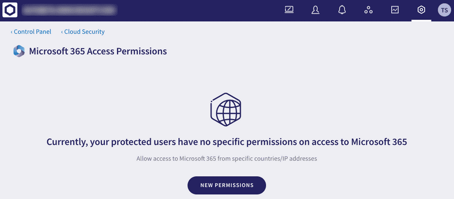Access permissions banner page