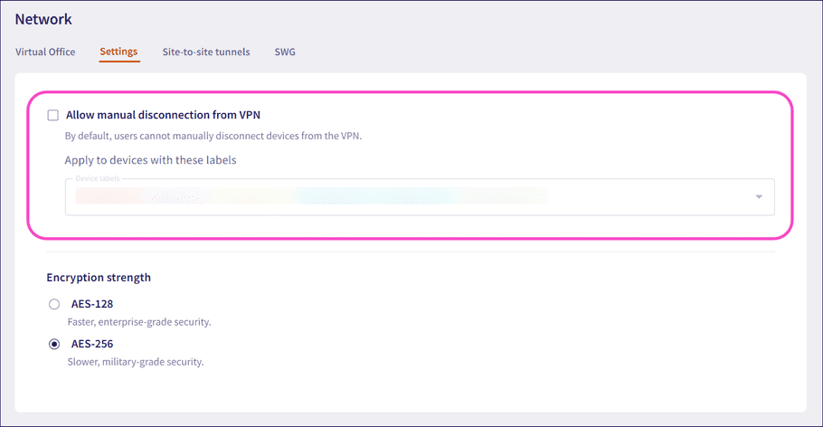 Manually disconnect from VPN
