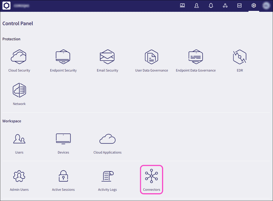 Accessing the Connectors page